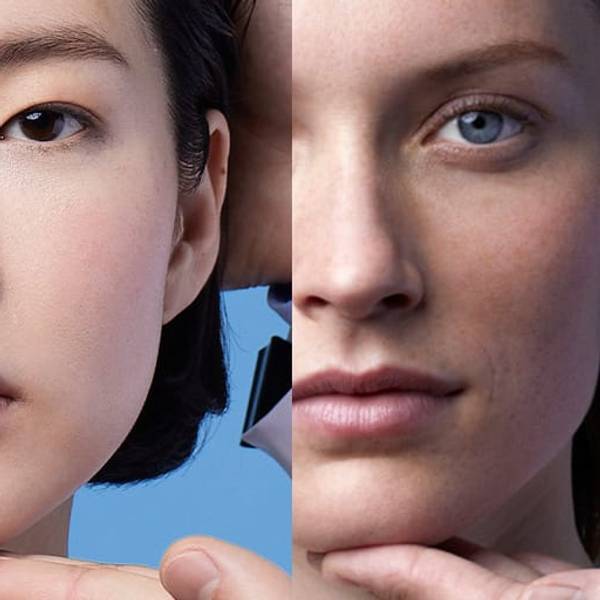 Des gros plans de visages de trois femmes de differentes ethnies et ages, montrant la diversite des caracteristiques faciales.