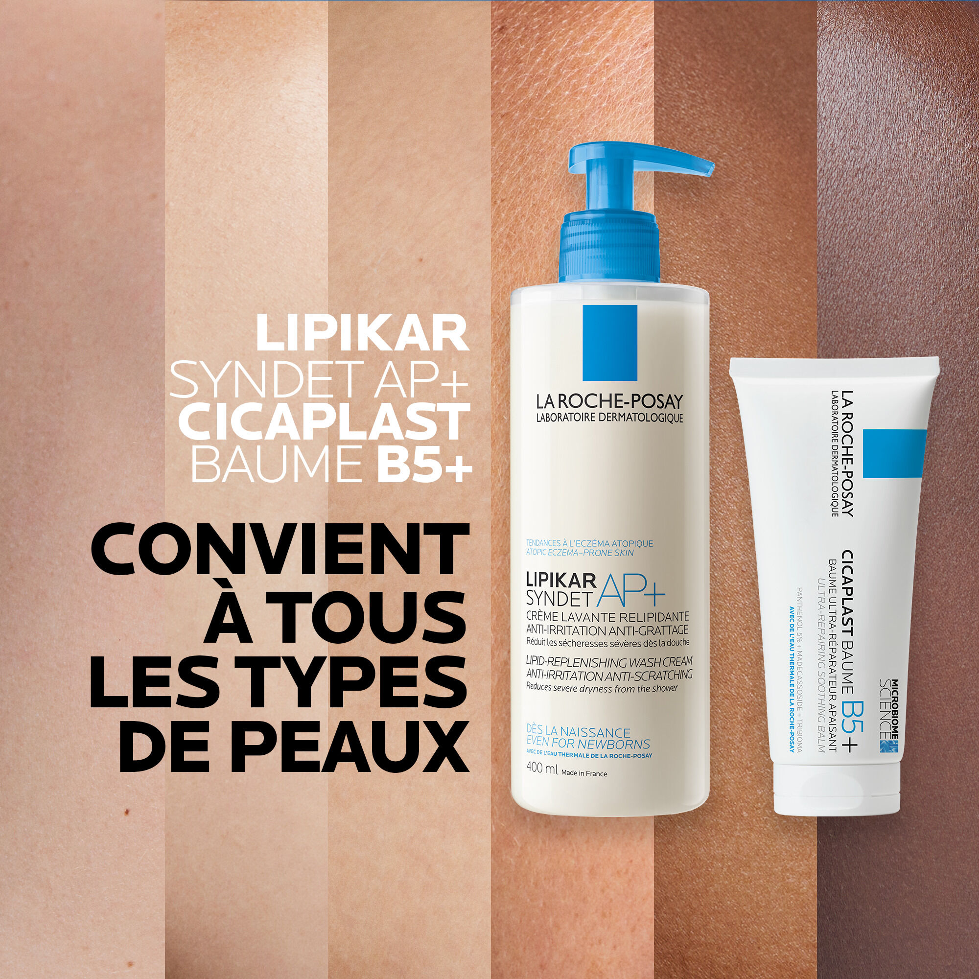 Routine Cicaplast Baume B5+, Lipikar Syndet AP+ et son Eco-recharge​