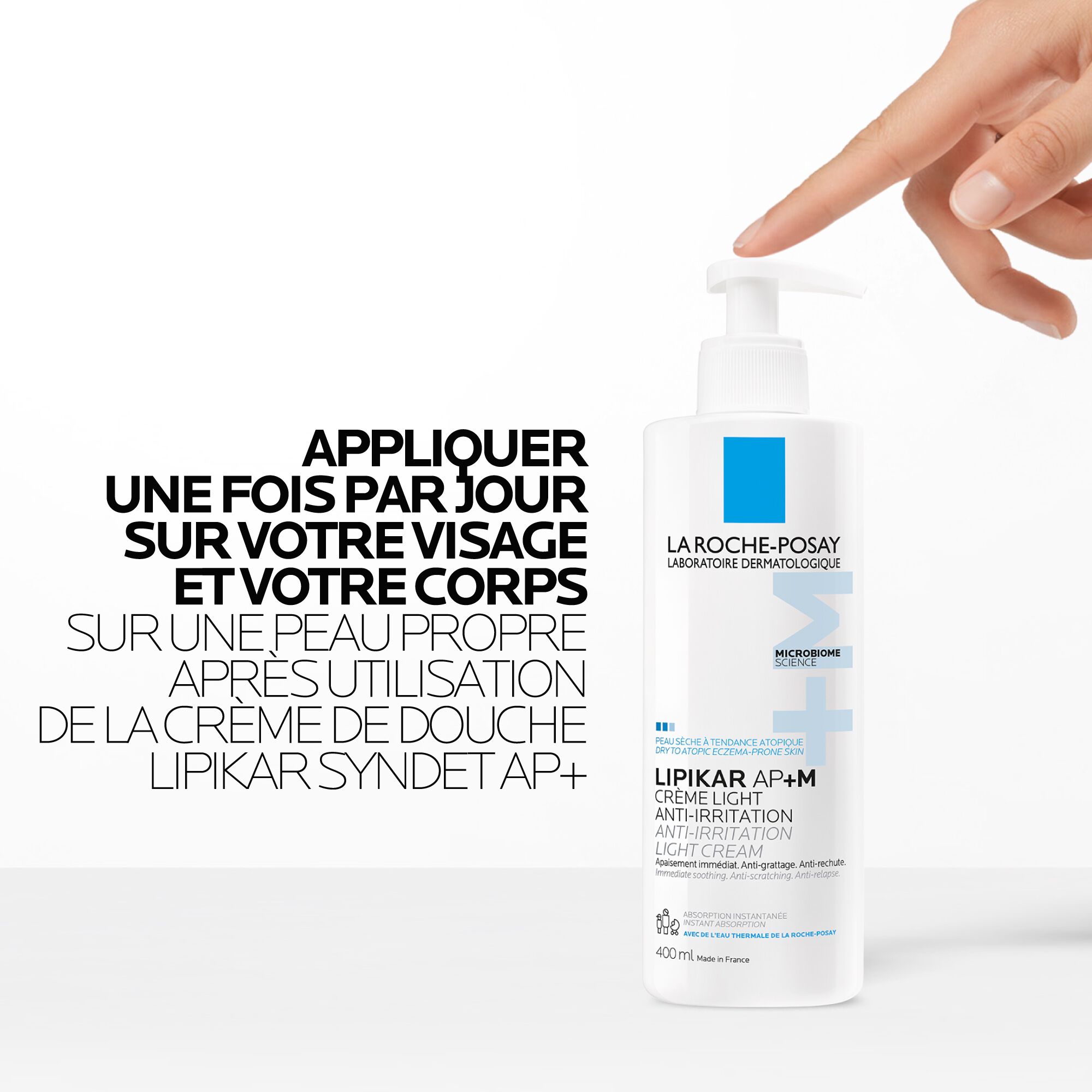3337875930338​-Lipikar Creme AP+M Creme Hydratante Corps_400ml_01_La-Roche-Posay