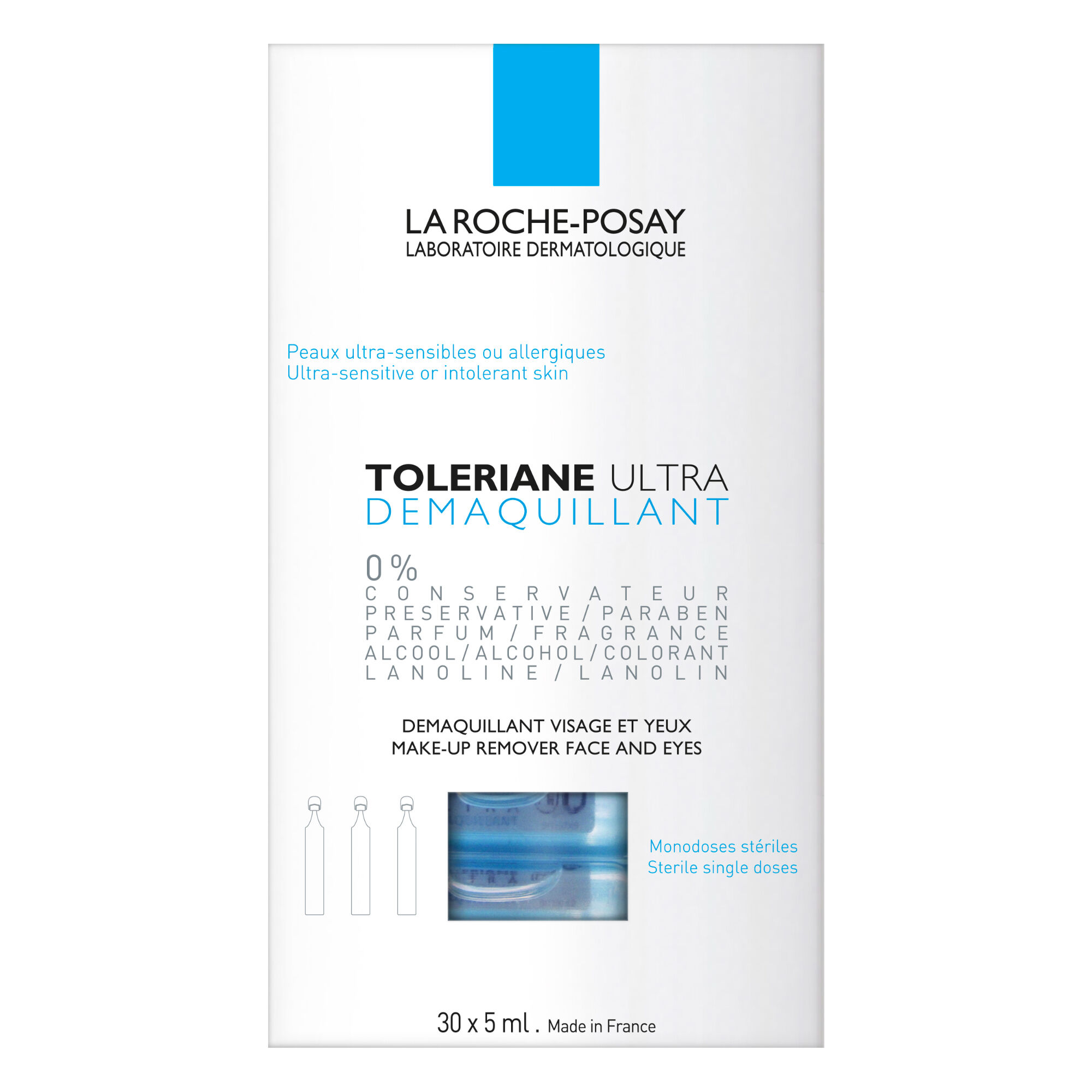 La-Roche-Posay - Toleriane Ultra Démaquillant - Démaquillant Visage Et Yeux 30 x 5 ml
