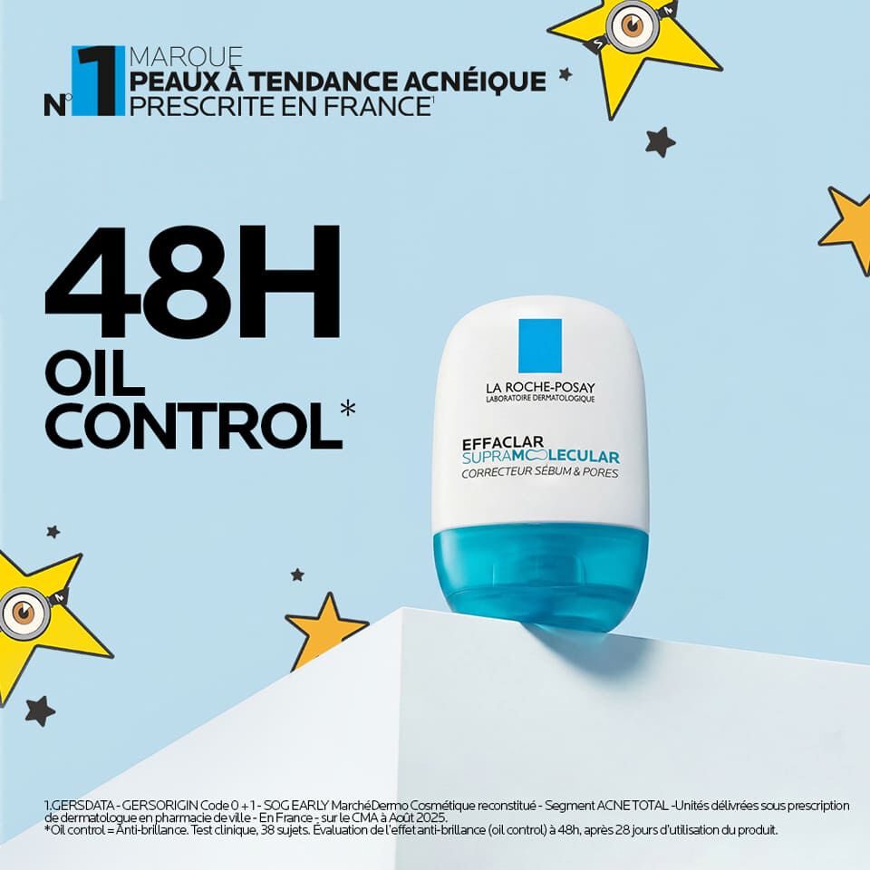 Effaclar Supramolecular Correcteur sebum et pores Gel frais matifiant hydratant​