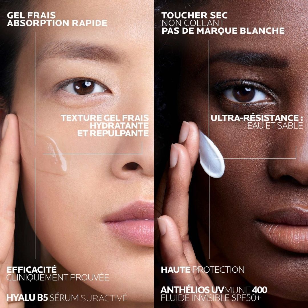 ROUTINE Anti-Age Globale : Serum Hyalu B5 et Anthelios UVMUNE 400 Fluide Invisible SPF50+