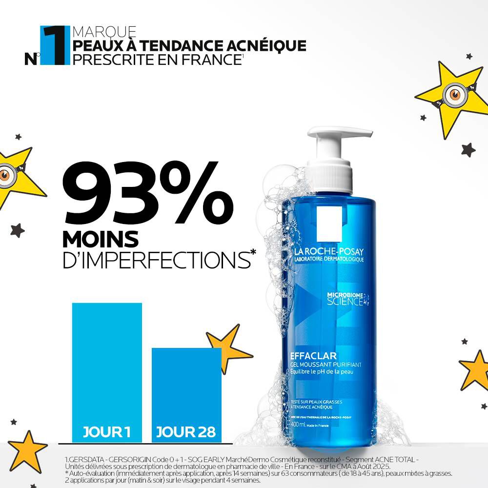 EFFACLAR GEL MOUSSANT PURIFIANT NETTOYANT PEAU GRASSE