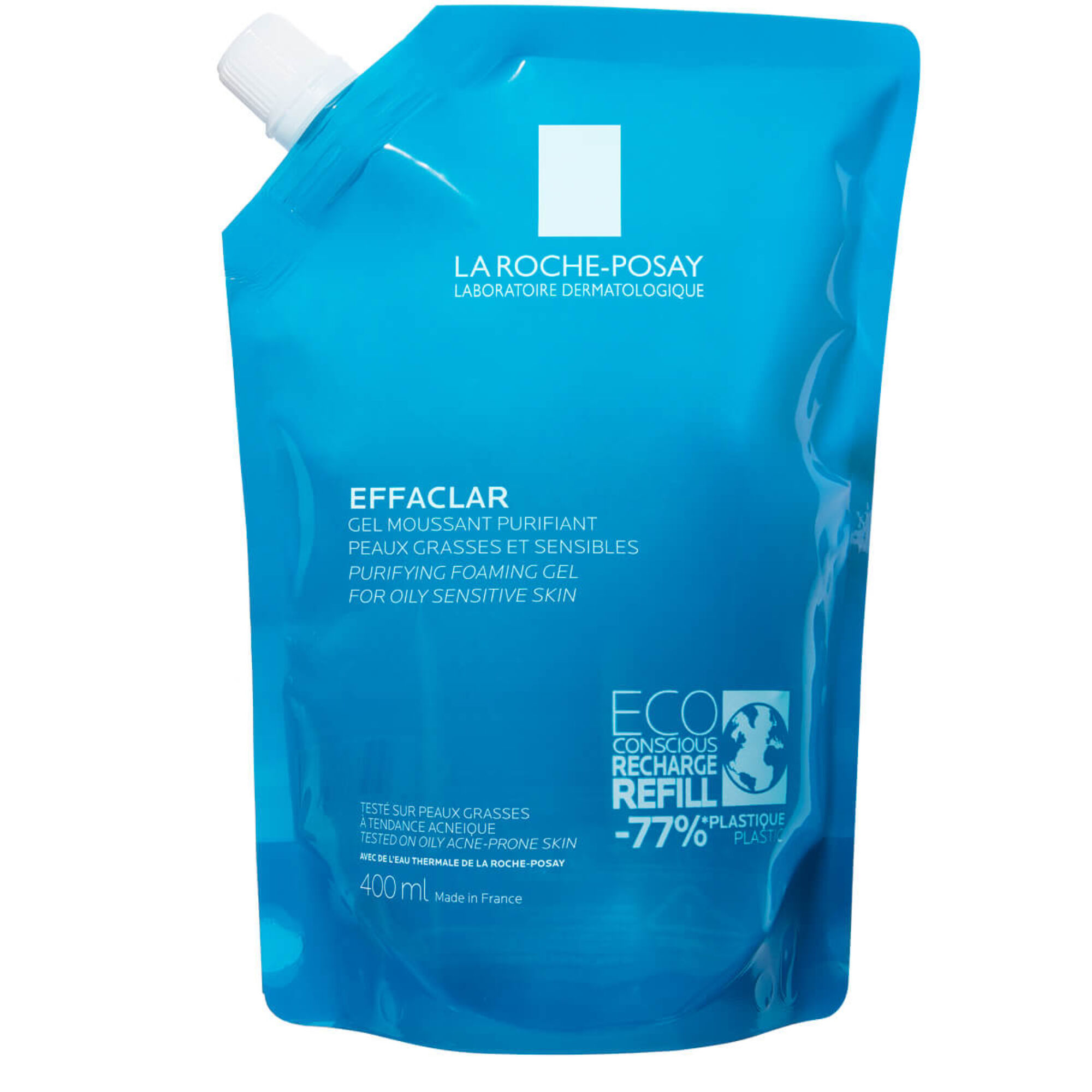 La-Roche-Posay - Effaclar Gel Moussant Écorecharge - Peau mixte à grasse 400 ml