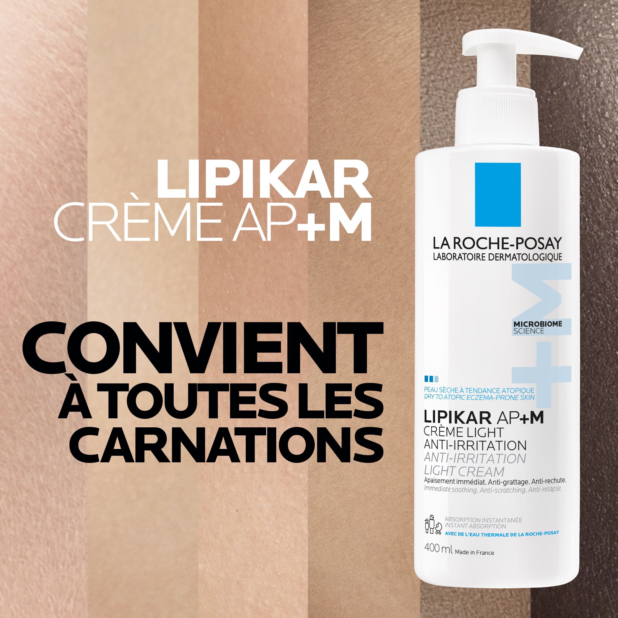 3337875930338​-Lipikar Creme AP+M Creme Hydratante Corps_400ml_01_La-Roche-Posay