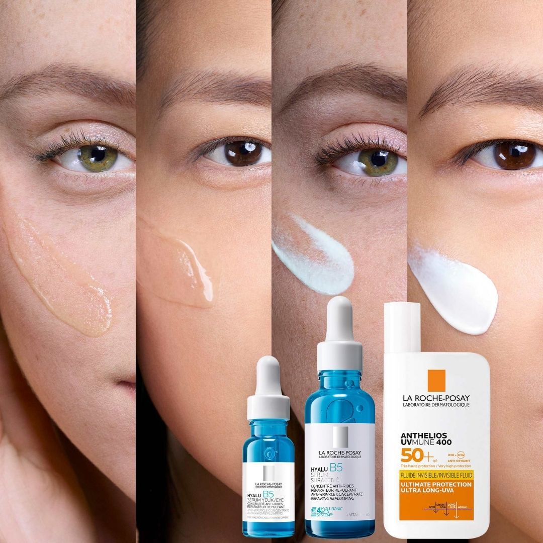 ROUTINE Anti-Age Globale : Serum Hyalu B5 et Anthelios UVMUNE 400 Fluide Invisible SPF50+